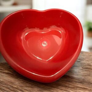 Valentine's Day Red Plástico  Candy Dish Made In Italy 7" W X 3" H